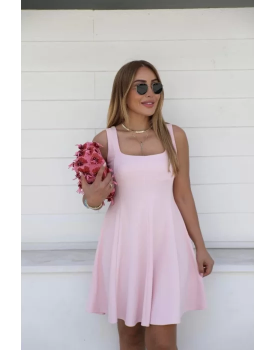 Kadın Kare Yaka Mini Elbise
