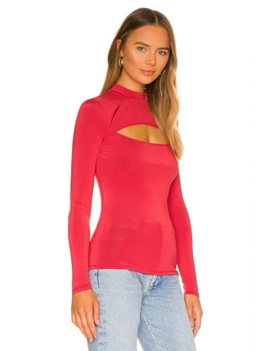 Kadın Kırmızı Uzun Kollu Bluz