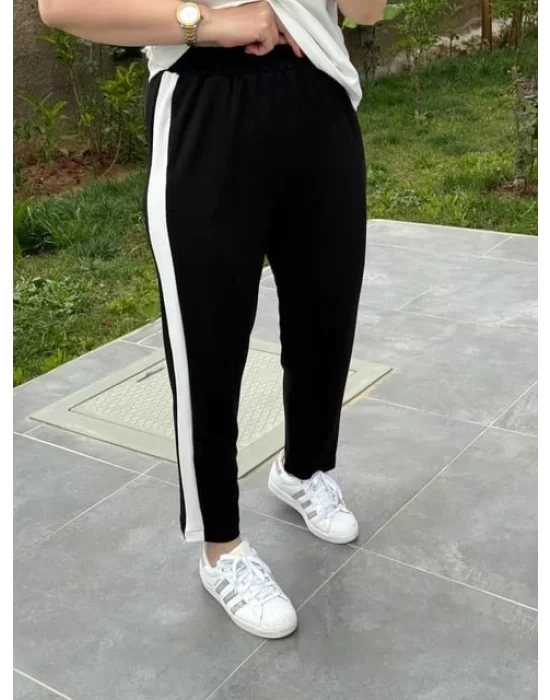 Kadın Modal Dokulu Kumaş Yanı şeritli Takım