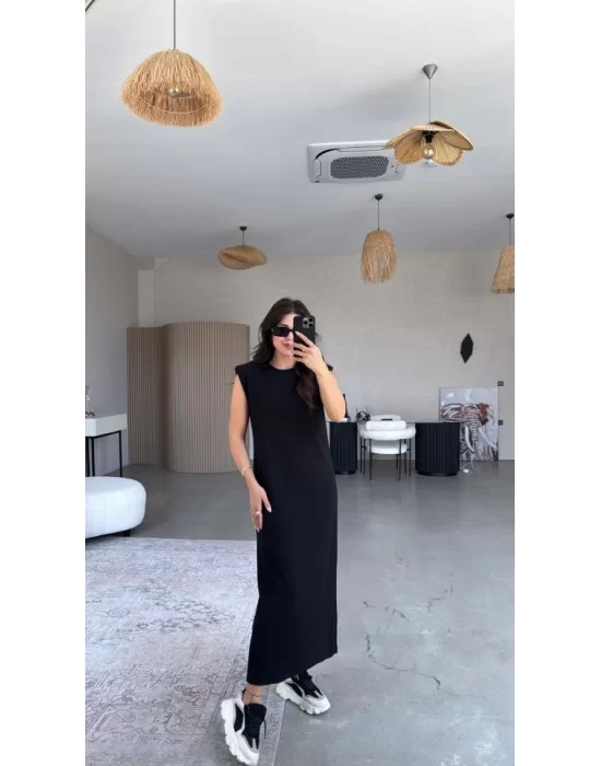 KADIN MODAL KUMAŞ BİSİKLET YAKA VATKALI ELBİSE
