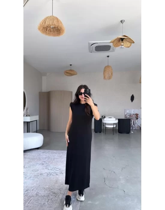 KADIN MODAL KUMAŞ BİSİKLET YAKA VATKALI ELBİSE