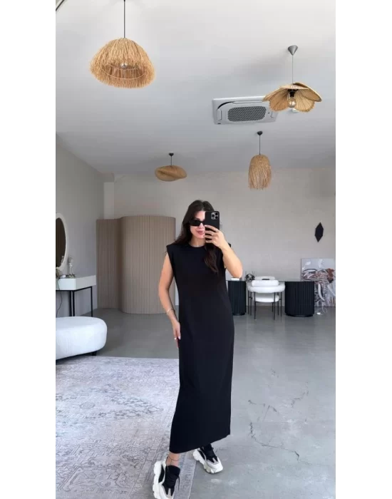 KADIN MODAL KUMAŞ BİSİKLET YAKA VATKALI ELBİSE