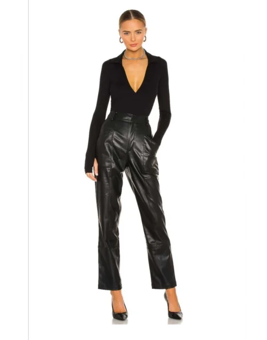 Kadın Parmak Geçmeli Polo Yaka Roma Ipek Jarse Bodysuit