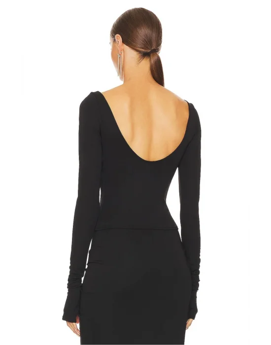 Kadın Parmak Geçmeli Sırt Dekolteli Bluz