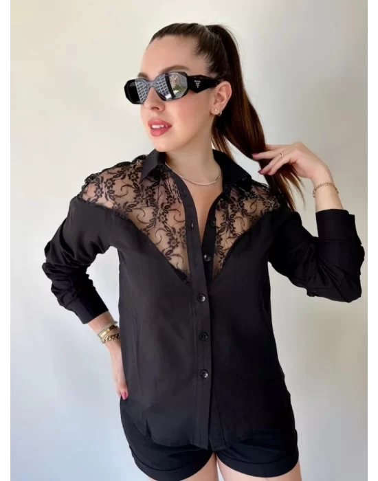 Kadın Püskül Detay Poplin Gömlek Bluz Fırsat Ürün