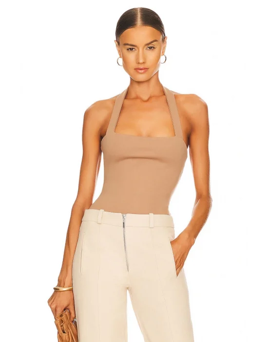 Kadın Sıfır Kol Ipek Jarse Bodysuit