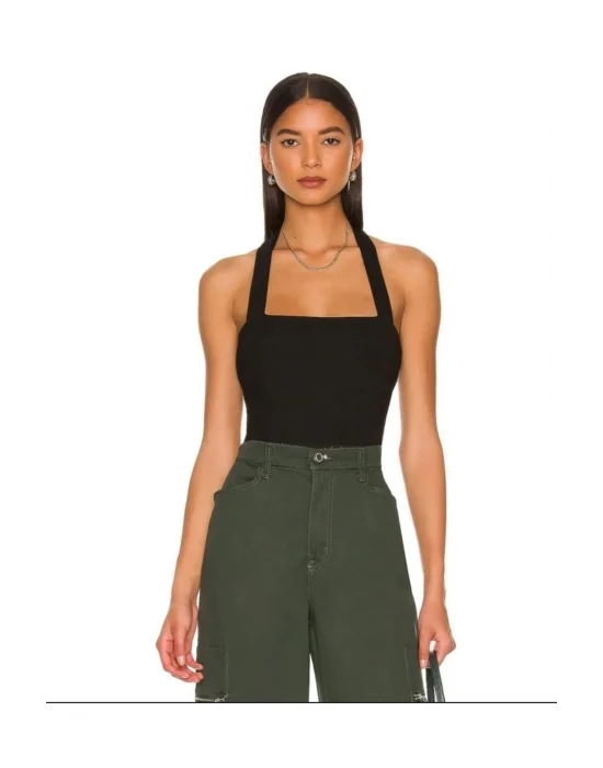 Kadın Sıfır Kol Ipek Jarse Bodysuit