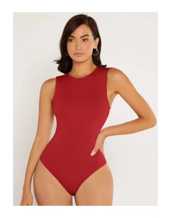 Kadın Sıfır Kol Ipek Jarse Bodysuit