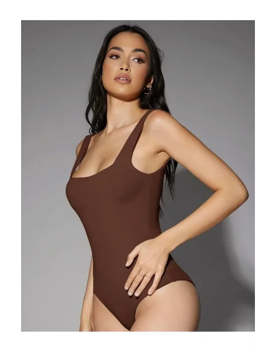 Kadın Sıfır Kol Kalın Askılı Ipek Jarse Bodysuit