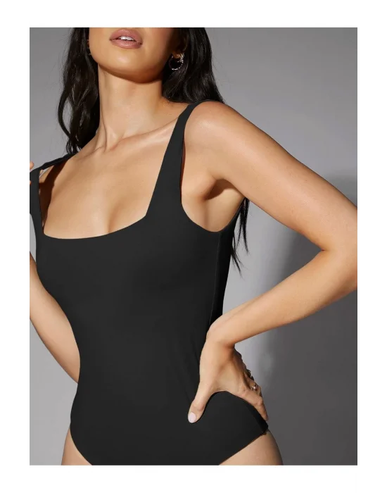 Kadın Sıfır Kol Kalın Askılı Ipek Jarse Bodysuit