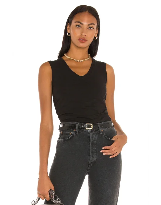 Kadın Sıfır Kol V Yaka Bluz