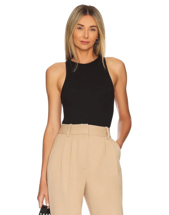 Kadın Siyah Ipek Jarse Bodysuit