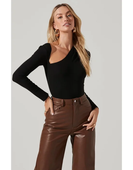 Kadın Siyah Ipek Jarse Bodysuit