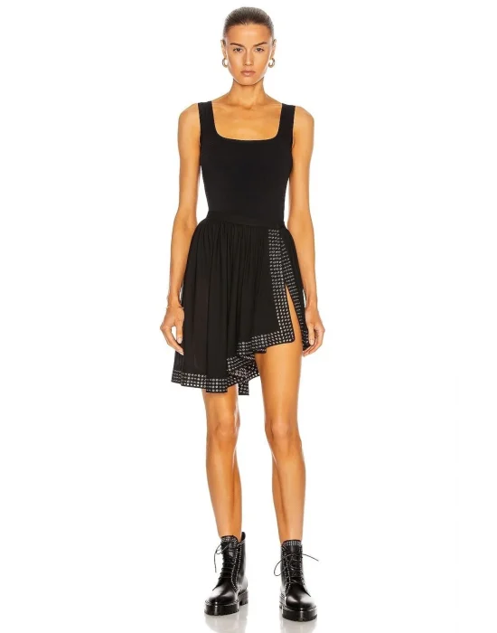 Kadın Siyah Ipek Jarse Kalın Askılı Bodysuit 2