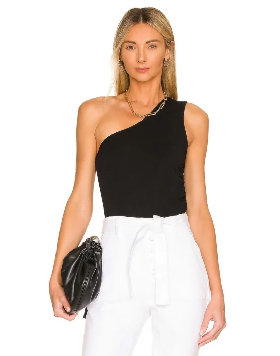 Kadın Siyah Tek Omuz Bluz