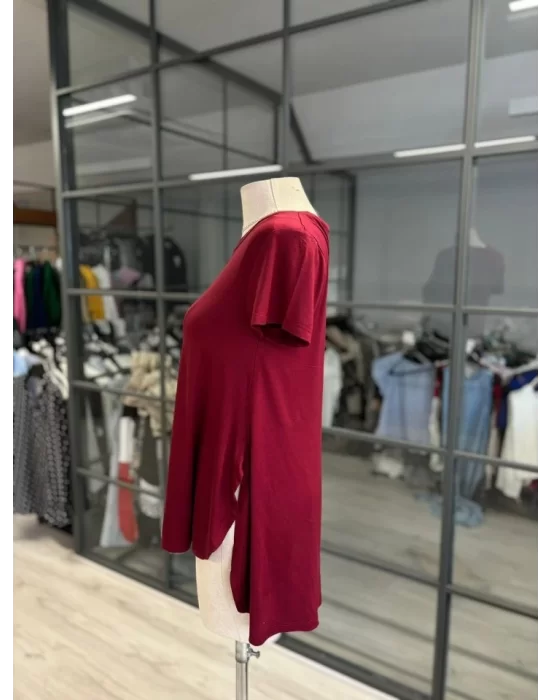 Kadın Türlü Viskon Kumaş Yırtmaç Detaylı Bluz