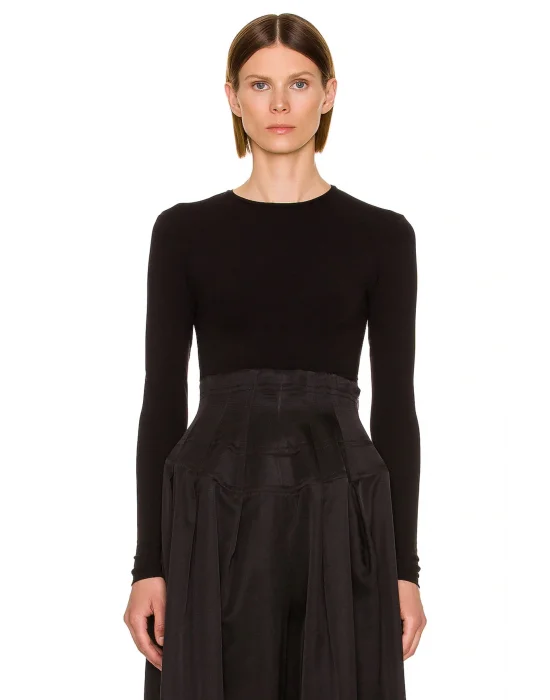 Kadın Uzun Kol Bisiklet Yaka Bluz