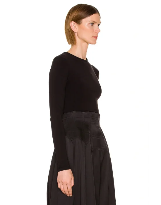 Kadın Uzun Kol Bisiklet Yaka Bluz