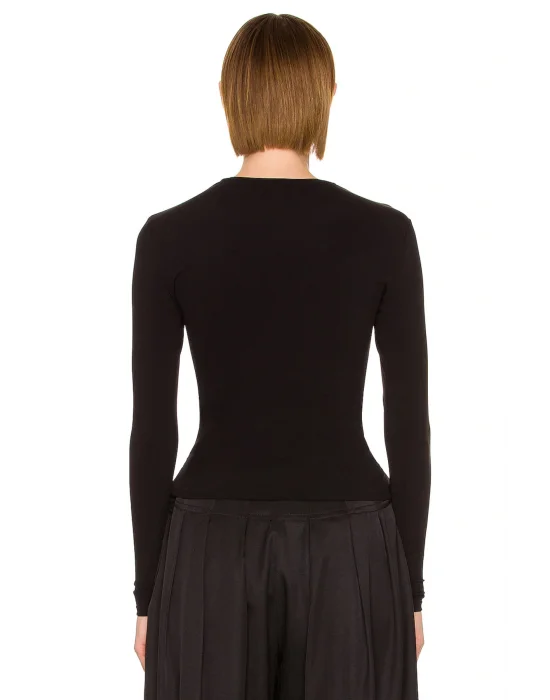 Kadın Uzun Kol Bisiklet Yaka Bluz