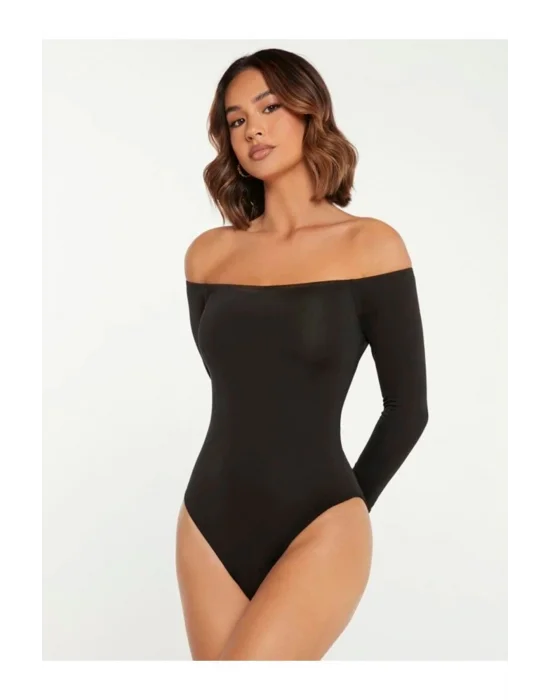 Kadın Uzun Kol Ipek Jarse Bodysuit