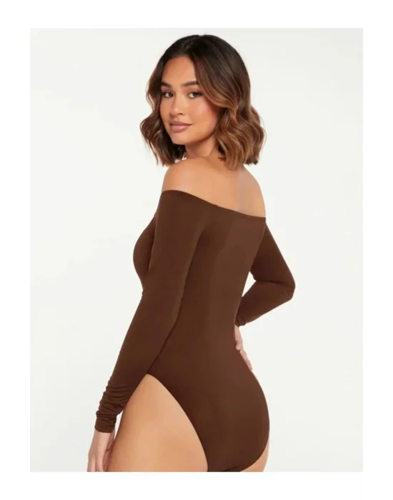 Kadın Uzun Kol Ipek Jarse Bodysuit