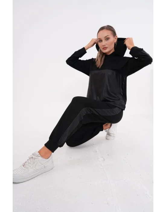 Kadın Uzun Kollu Kapüşonlu Oversize Sweat Ve Pantolon Ikili Takım