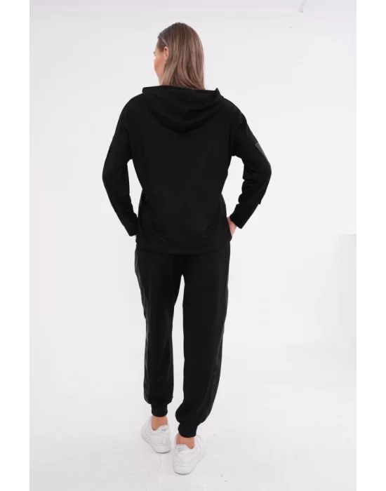 Kadın Uzun Kollu Kapüşonlu Oversize Sweat Ve Pantolon Ikili Takım