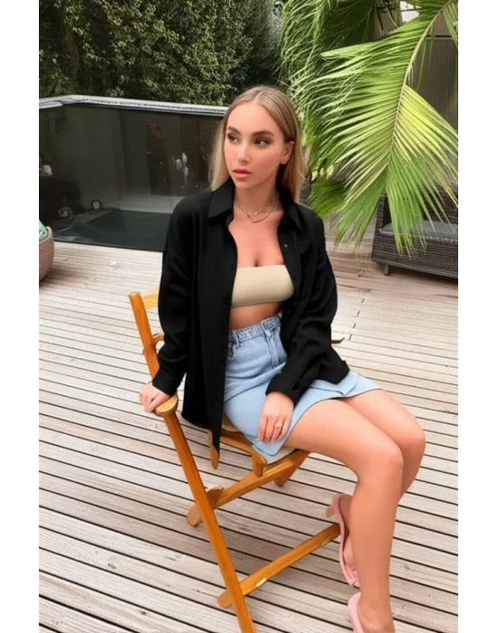 Kadın Uzun Kollu Oversize Gömlek