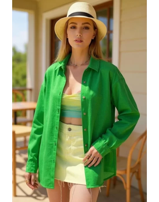 Kadın Uzun Kollu Oversize Gömlek