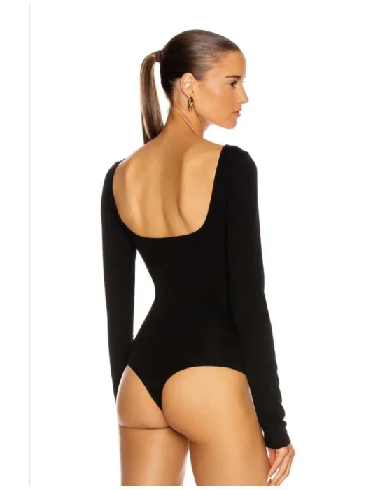 Kadın Uzun Kollu Sırt Dekolteli Bodysuit