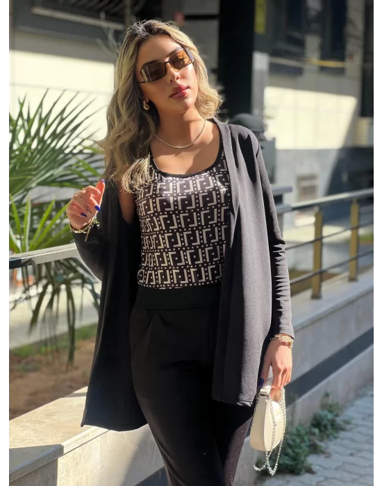 Kadın Uzun Kollukrep üçlü Takım