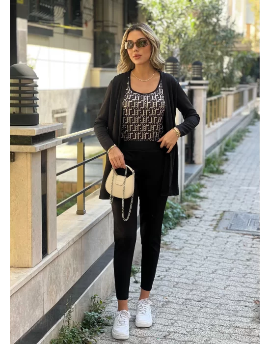 Kadın Uzun Kollukrep üçlü Takım