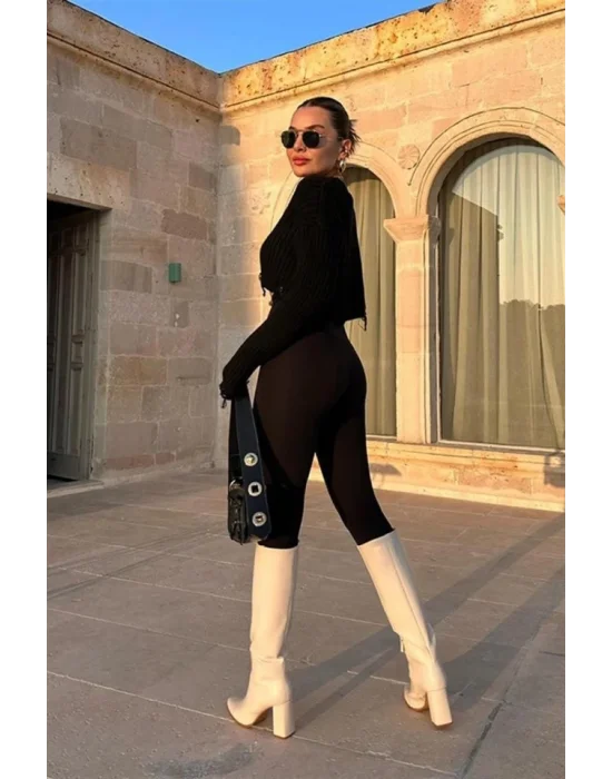 Kadın Uzun Yüksek Bel şardonlu Toparlayıcı Tayt