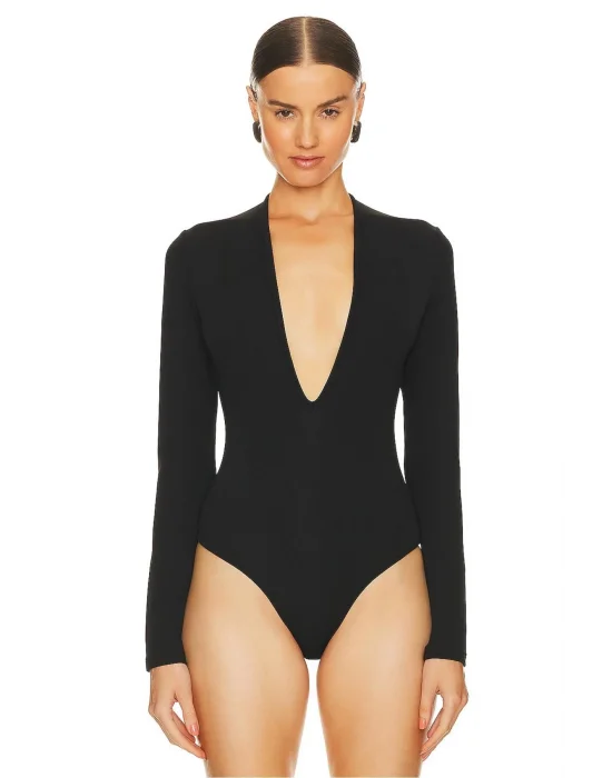 Kadın V Yaka Bodysuit