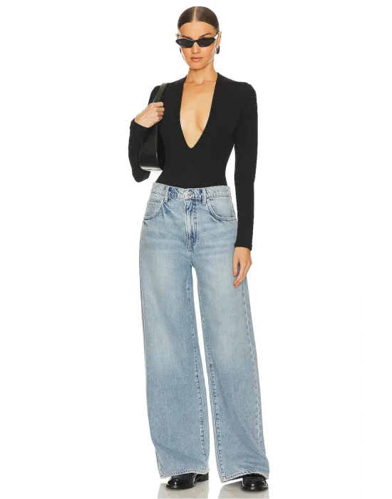 Kadın V Yaka Bodysuit