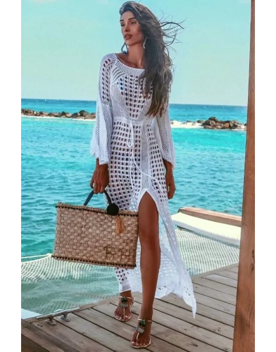 Kadın Yarasa Kol Triko Maxi Boy Pareo