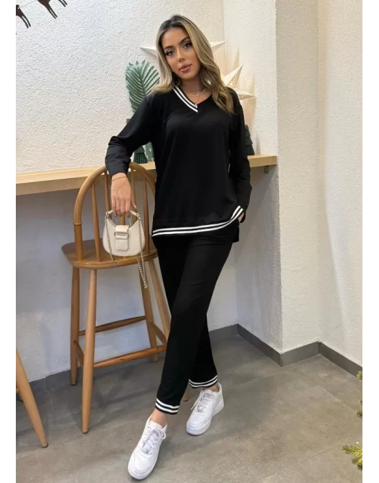 Kadın Yeni Sezon Uzun Kollu Ribana Detay Ikili Takım