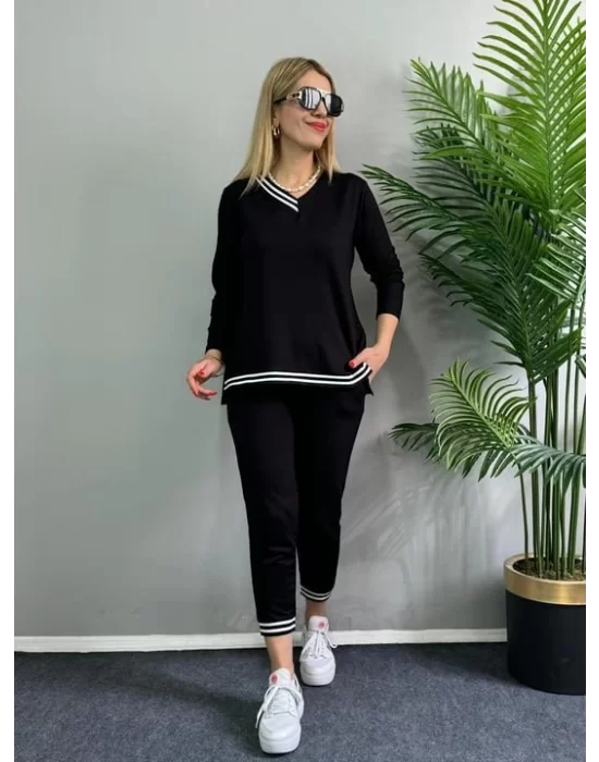 Kadın Yeni Sezon Uzun Kollu Ribana Detay Ikili Takım
