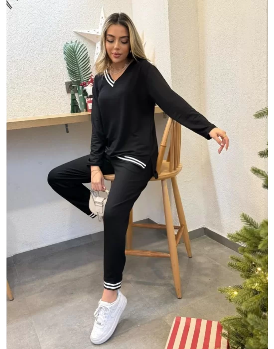Kadın Yeni Sezon Uzun Kollu Ribana Detay Ikili Takım