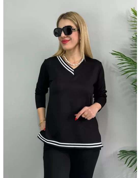 Kadın Yeni Sezon Uzun Kollu Ribana Detay Ikili Takım
