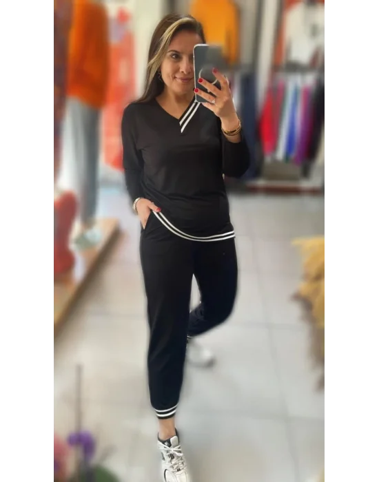 Kadın Yeni Sezon Uzun Kollu Ribana Detay Ikili Takım