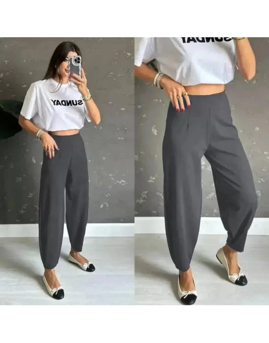 Kadın Yüksek Bel Krep Pantolon