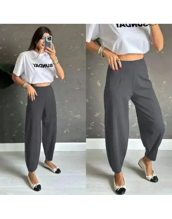 Kadın Yüksek Bel Krep Pantolon