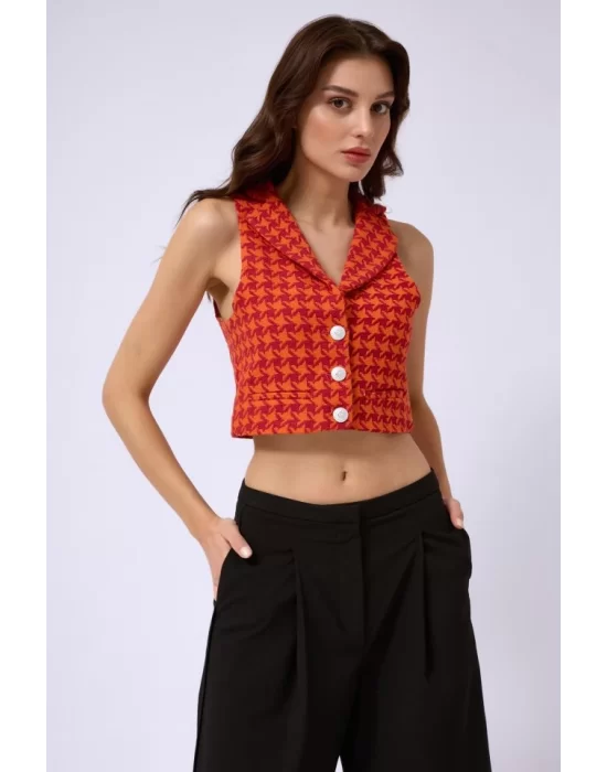 Kazayağı Crop Yelek