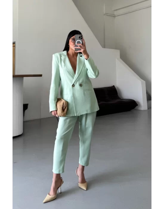 KETEN CEKET - PANTOLON TAKIM - Mint