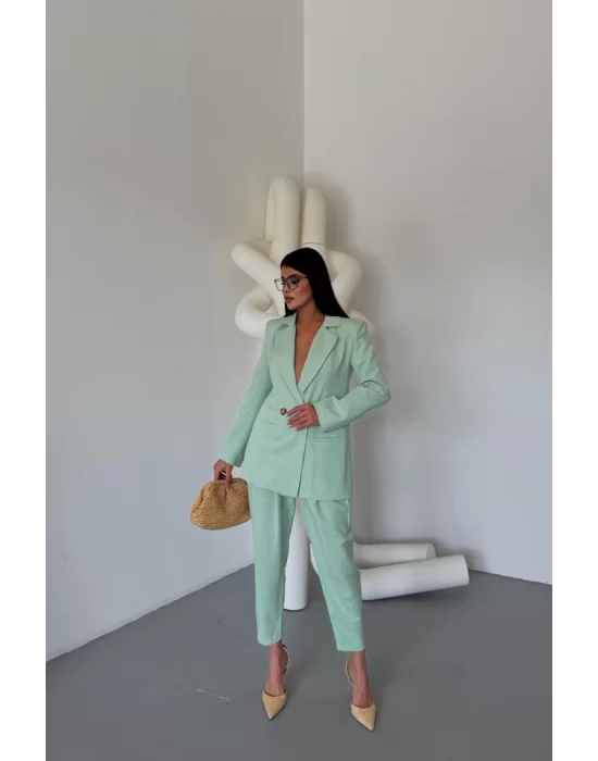 KETEN CEKET - PANTOLON TAKIM - Mint