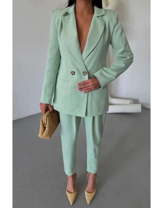 KETEN CEKET - PANTOLON TAKIM - Mint