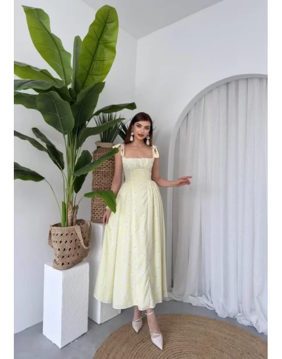 Khalesı Omuz Bağlamalı Elbise