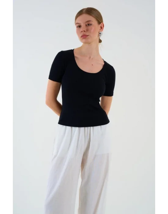 Kısa Kollu T-shirt - Siyah