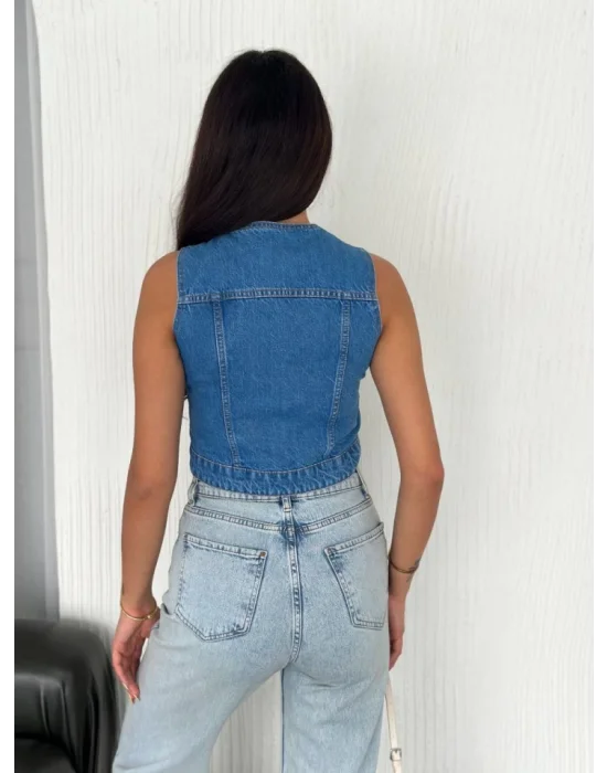 Kot Jeans Yelek - Mavi